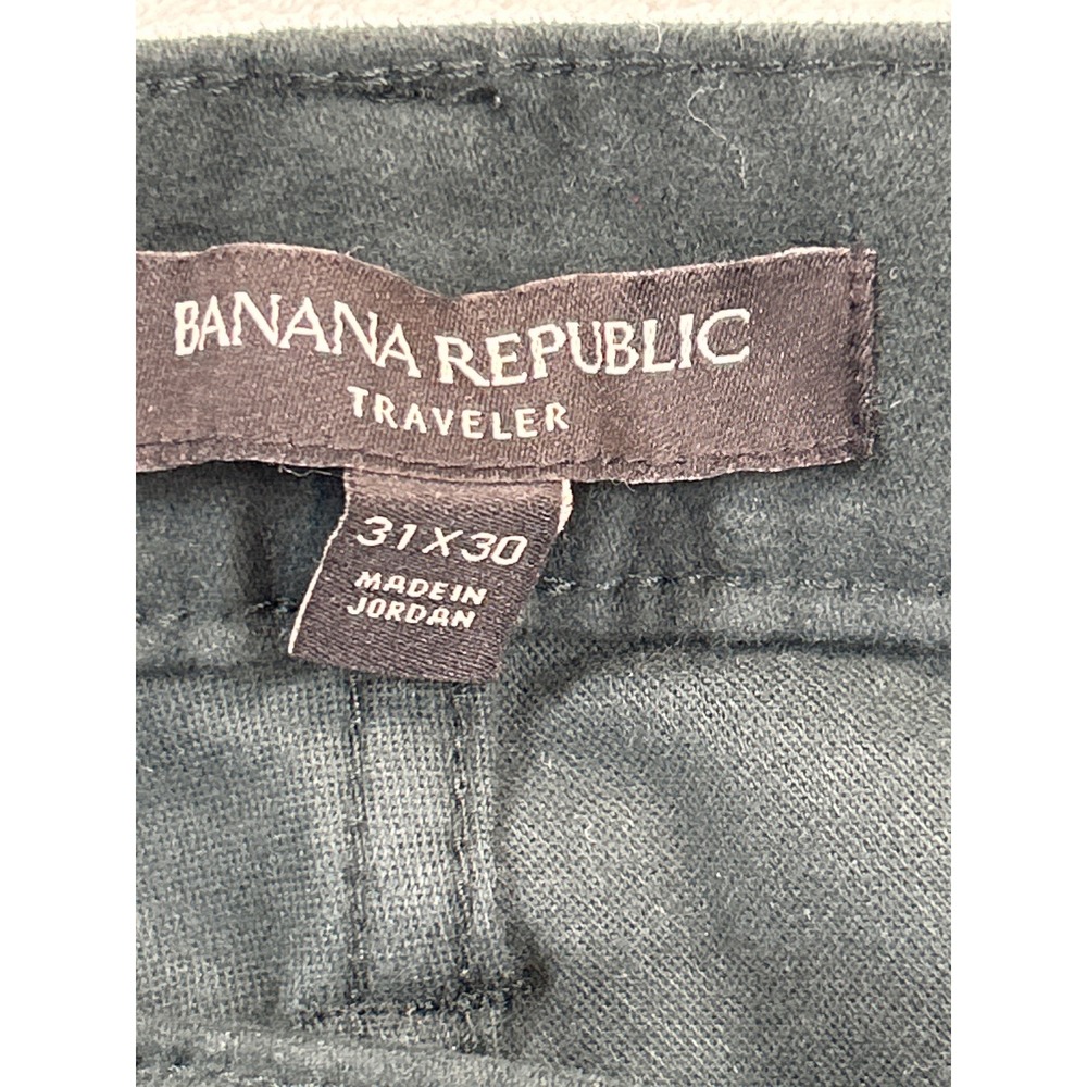 Banana Republic Traveler Pants Mens 31x30 Green Slim Fit Stretch Chino Cotton - Picture 4 of 9